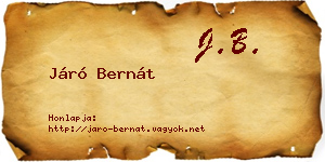Járó Bernát névjegykártya
